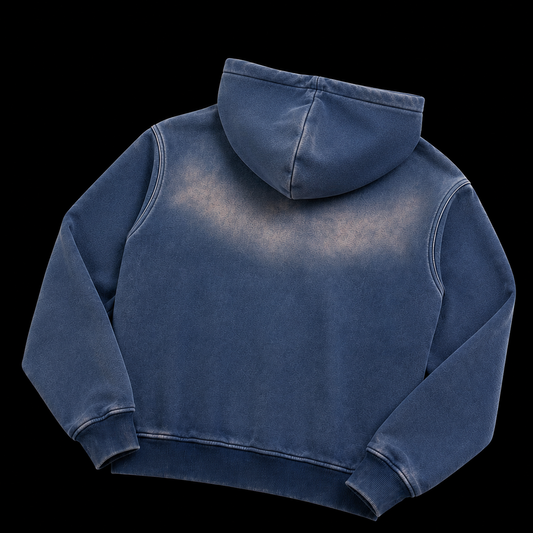 Sunfade Two-way Zipper Boxy Fleece Hoodie
